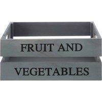 Premier Housewares Fruit and Vegetables Crate, Grey, Paulownia Wood, Plywood