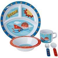 Premier Housewares 1206330 Mimo Kids Rupert Dinner Set 5 Piece, Melamine, Multi-Colour, 11 x 32 x 29 cm