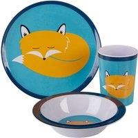 Premier Housewares Mimo Kids Felix Fox Dinner Set, Melamine, Multicoloured, 11x28x25