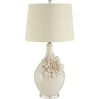 Premier Housewares Padma Table Lamp with Ceramic Base & Cream Shade