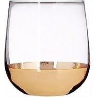 Horizon Glass Tumblers Clear Glass/Gold Set of 4 Hand Blown Gift Idea