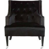 Interiors by PH Black Velvet Chair Rubberwood Legs