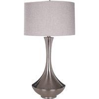 Premier Housewares Lana Chrome Table Lamp with Natural Fabric Shade