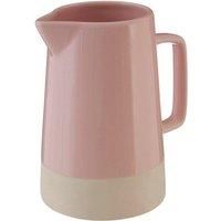 Premier Housewares Water Jug Large Water Jug Glazed Finish Drink Jug Water Jar Stoneware Water Jugs Light Pink Colored Water Pitcher Cocktail Jug 18x16x12