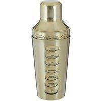 Premier Housewares 0507497 Recipe Cocktail Shaker 500ml, Stainless Steel, Brass