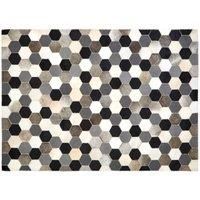 Interiors By Ph Small Black/White/Grey Patchwork Rug