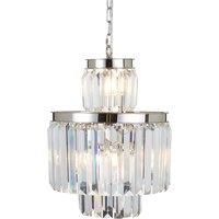 Premier Housewares Kensington Townhouse Pendant Light in Chrome with Crystals  6 Bulbs