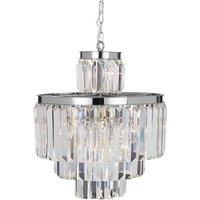 Premier Housewares Kensington Townhouse Pendant Light in Chrome with Crystals  11 Bulbs