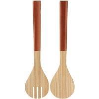 Interiors By Premier Kyoto Rose Gold Salad Servers Eco-Friendly Bamboo