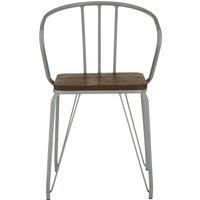 District Arm Chair Grey Metal and Elm Wood Hairpin Legs New York Loft Design