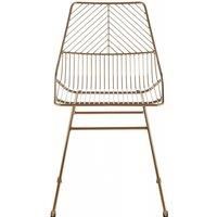 Orsina Comfortable Small Metal Wire Chair, Metal Chair for Kitchen, Outdoor Tapered Metal Chair for Patio in Gold