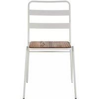 Premier Housewares Dining Chair, Metal chairs For Kitchen & Outdoor, w43 x d52 x h84cm - White