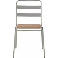 Premier Housewares Dining Chair, Metal chairs For Kitchen & Outdoor, w43 x d52 x h84cm - Grey