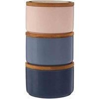 Premier Housewares 0723017 Canister, Bamboo, Dolomite, Blue/Pink