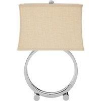 Premier Housewares Circlet Table Lamp with Metal Base & Natural Fabric Shade