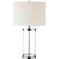 Interiors By PH Table Lamp GlassMetal Base Cream Fabric Shade