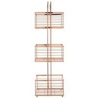 Premier Housewares 1601666 3-Tier Storage Caddy, Iron Wire, Rose Gold, 16 x 22 x 73 cm