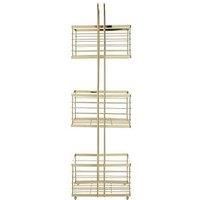 Premier Housewares 3-Tier Storage Caddy, Iron Wire, Gold, 16 x 22 x 73 cm