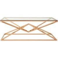 Orsina Geometric Design Corseted Coffee Table, Stunning Display Table, Easily Maintained Decorative Table in Gold