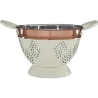 Prescott Cream Copper Medium Drainer Strainer Fruits Pasta Round Bowl Colander