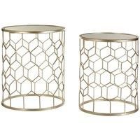 Arcana Side Coffee Tables Mirror Top Champagne Round Set 2x Home Furniture