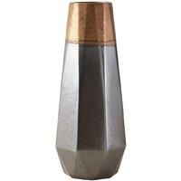 Jet Small Silver Metallic Vase Porcelain Flowers Holder Geometric Centerpiece