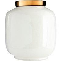 Premier Housewares Stellar Metallic Vase - White Porcelain Gold Trim
