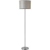 Premier Housewares Forma Floor Lamp in Chrome Effect with Grey Waffle Effect Shade