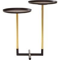 Orsina Elegant Duplex Side Table, Versatile Bedside Table For Bedroom, Dual Table Top Side Table For Livingroom in Gold