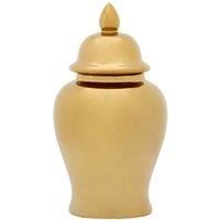 Premier Housewares Kensington Townhouse Small Gold Ceramic Jar