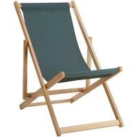 Premier Housewares Beauport Folding Wooden Deck Chair, Beach Chair, Outdoor, Camping, Picnic, Khaki