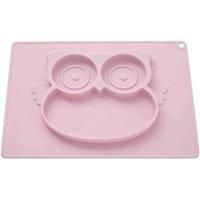 Premier Housewares Zing Pale 1206343 Food Plate Pink Owl Silicone