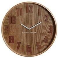 Premier Housewares Wall Clock, Glass, Wood, Brown