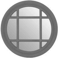 Interiors by PH Flat Wood Round Grey Wall Mirror