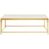 Orsina Elegant Design Rectangular Coffee Table, Marble Top Display Coffee Table, Sturdy Decorative Coffee Table in Gold