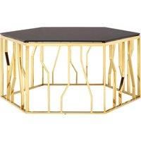 Hexagonal Coffee Table, Gold, 92cm