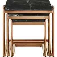 Orsina Durable Design Set Of 3 Square Nesting Tables, Luxurious Small Side Table By Couch, Functional Bedside Table in Gold