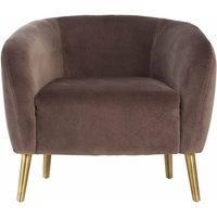 Luxurious Grey Velvet Round Chair, Velvet Upholstered Mid Century Armchair, Metal Legs Comfortable Armchair