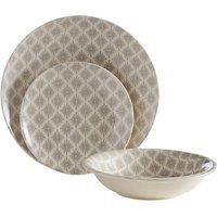 Premier Housewares 12Piece Maya Dinner Set  Grey