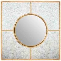 Interiors by PH Zariah Gold Finish Art Deco Wall Mirror