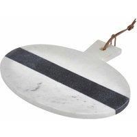 Premier Housewares Marble Serving Tray, Round, White/Grey - 39 cm