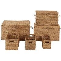 Premier Housewares Water Hyacinth Storage Baskets  Set of 6