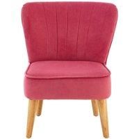 Mia Kids Chair Pink Velvet Natural Wood Legs Living Room Home Furniture