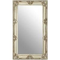 Stately Design Champagne Bead And Reel Wall Mirror, Grand Slim Mirror, Versatile Display Hallway Mirror