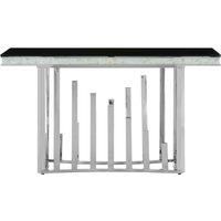 Orsina Modern Silver Console Table, Luxe Design Table For Hallway, Functional Distinctive Sofa Table For Bedroom