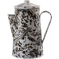 Premier Housewares White / Black Coffee Pot White Fancy Pot White Curved Handle and Shaped Mouth for Minimal Spillage Coffee and Tea Pot 1.0 Litre 11 x 22 x 15