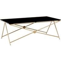 Gold Finish Coffee Table, Black, 110cm