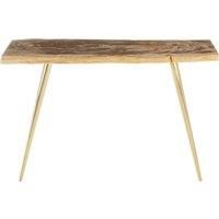 Orsina Unique Petrified Wood Console Table, Wooden Top Sofa Table For Bedroom, Durable Constructed Hallway Table in Natural