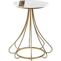 Orsina Stunning Marble & Agate Side Table, Marble Top Bedside Table, Agate Accent Side Table For Livingroom in Gold