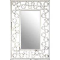 Wall Mirror With Scrolled Circular Frame, Abstract Mirror With Dual Layers, Wall Mirror With Circle Frame